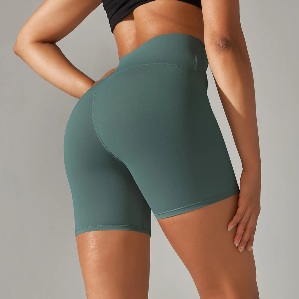 Women's High-Waisted Yoga Running Cycling Shorts – Breathable Athletic Gym Fitness Summer