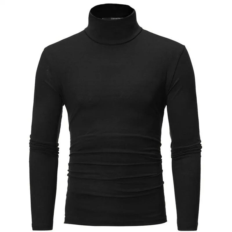 Men's Slim Fit Long Sleeve Turtleneck T-Shirt – Casual Thermal Autumn Winter