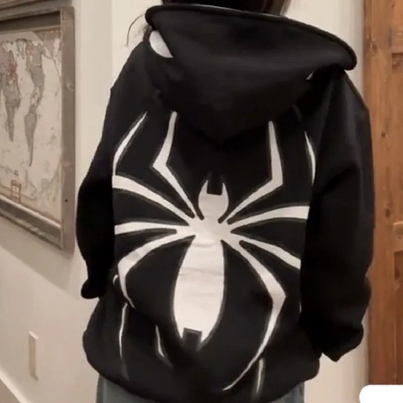 🕷️ Hoodie Spider Unisex – Streetwear Harajuku Gótico