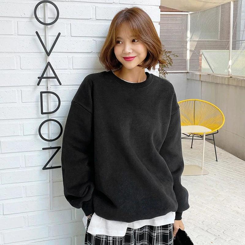 🤍 Sudadera Oversize de Forro Polar – Comodidad Esencial Invierno
