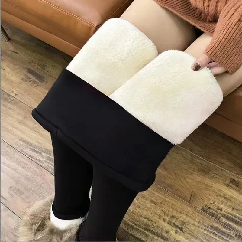 Women's Thermal Velvet High-Waisted Leggings – Enhancing Effect Autumn Winter, Size S-XXXL