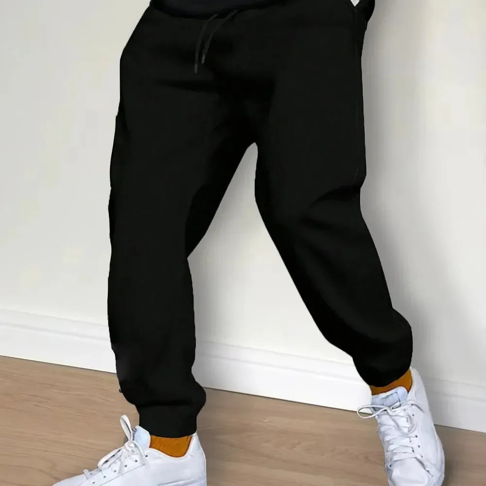 Men's trousers, 23. Printed fleece sweatpants, warm jogging pants, men's outdoor trousers, straight cut, fashion, workout, sports, casual long trousers.
