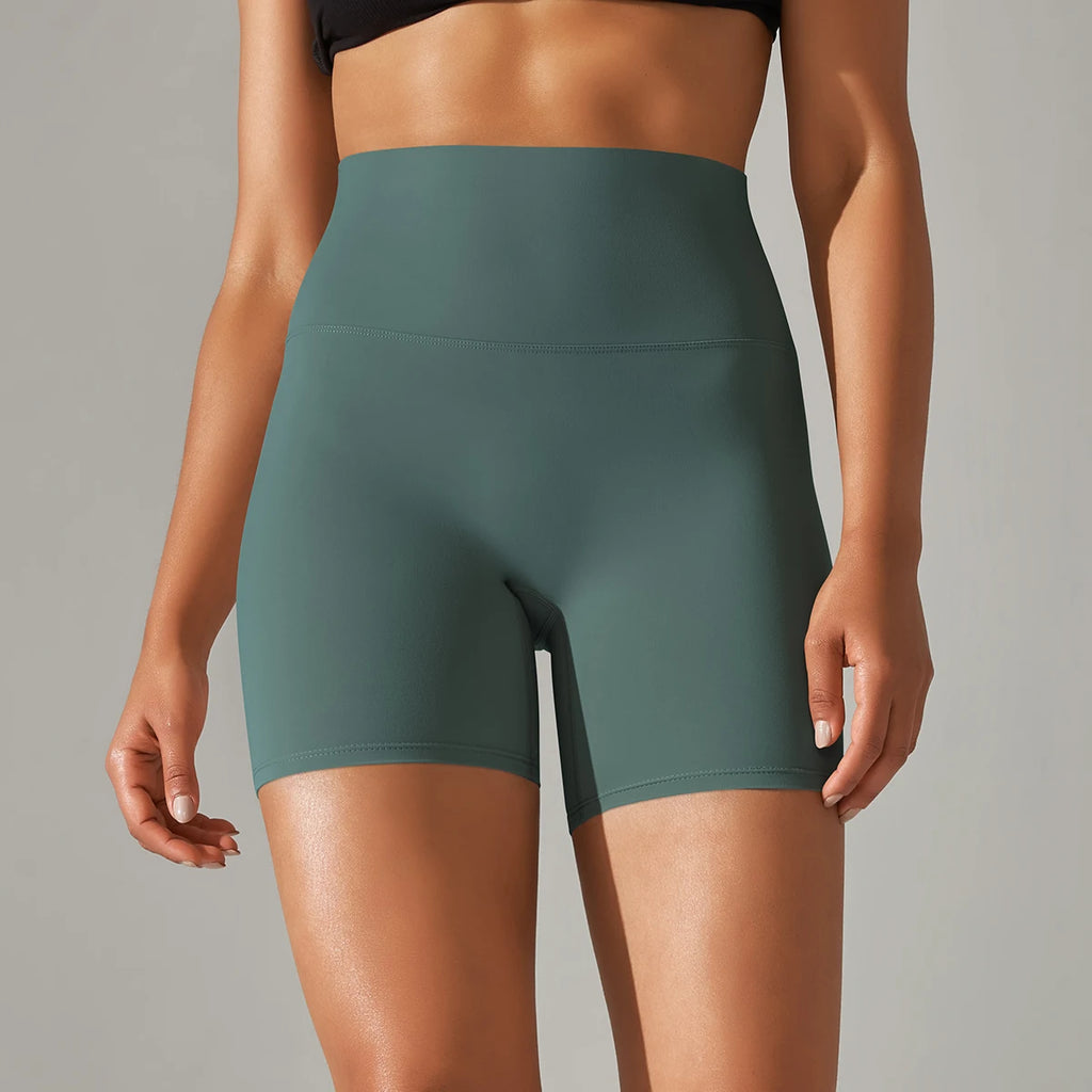 Women's High-Waisted Yoga Running Cycling Shorts – Breathable Athletic Gym Fitness Summer