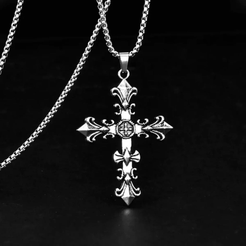 Collar Cruz Punk Unisex – Joya Streetwear Vintage Plata, Regalo Ideal