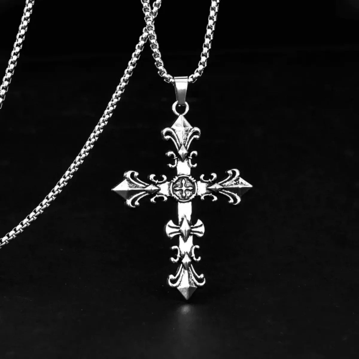 Collar Cruz Punk Unisex – Joya Streetwear Vintage Plata, Regalo Ideal