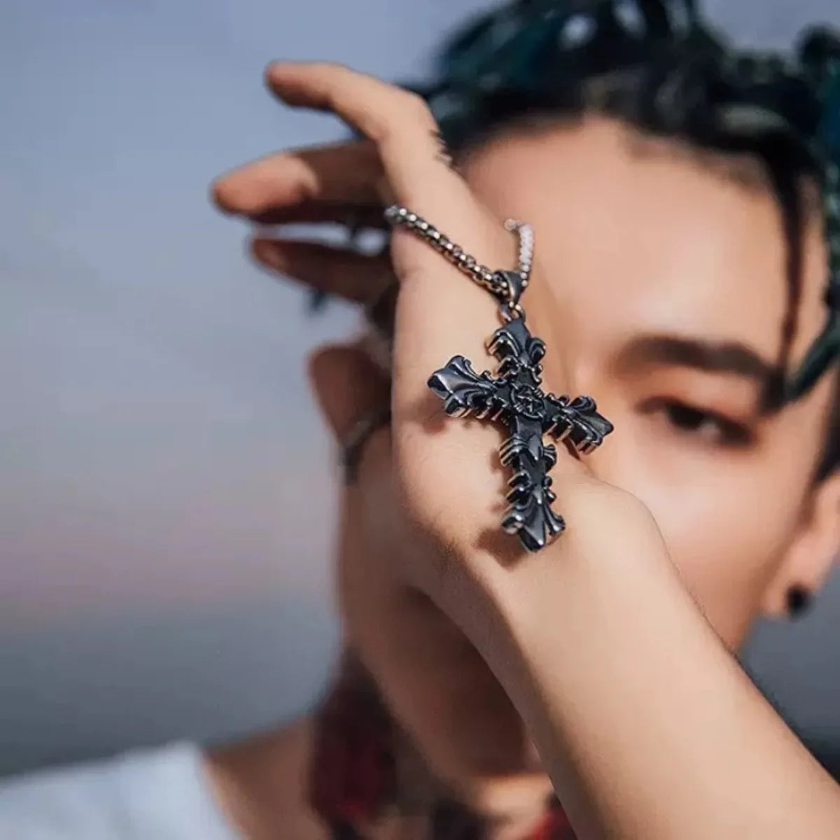 Collar Cruz Punk Unisex – Joya Streetwear Vintage Plata, Regalo Ideal