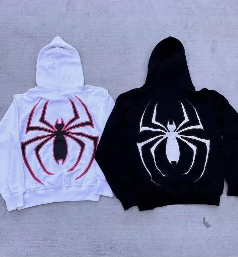 🕷️ Hoodie Spider Unisex – Streetwear Harajuku Gótico