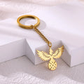 Gold Stainless Steel Eagle & Stars Keychain – Elegant Women's Accessory
