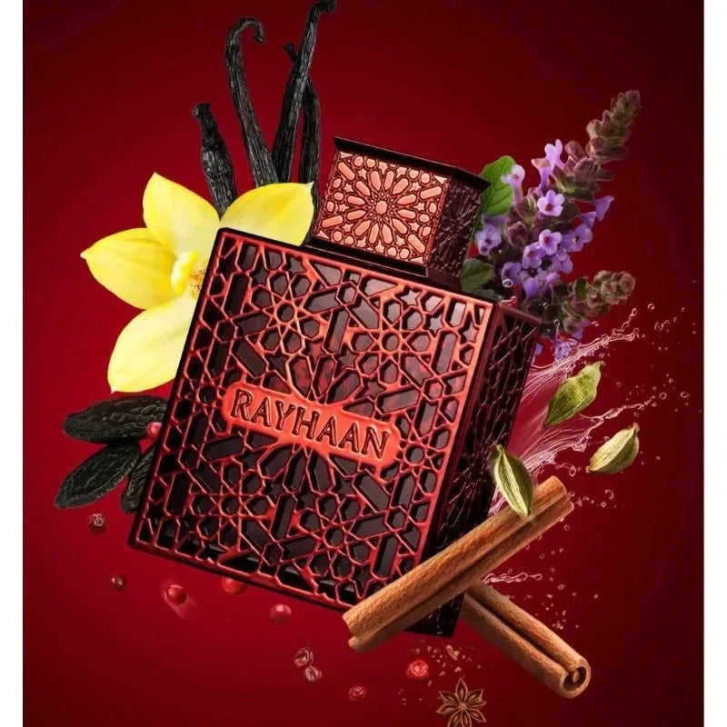 RAYHAAN Perfume Unisex Árabe 100ml – Vainilla Almizle Madera Cálido Elegante Larga Duración