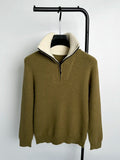 Half-Zip Mock Neck Knit Sweater – Warm Korean Style