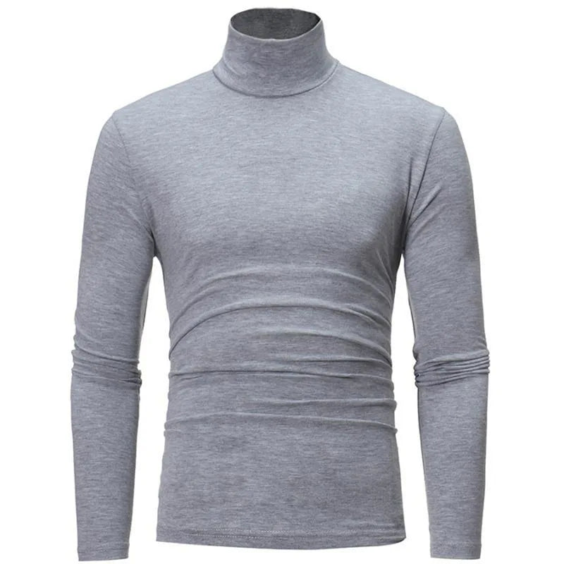 Camiseta Térmica Hombre Cuello Alto Ajustada Manga Larga – Interior Caliente Invierno Primavera