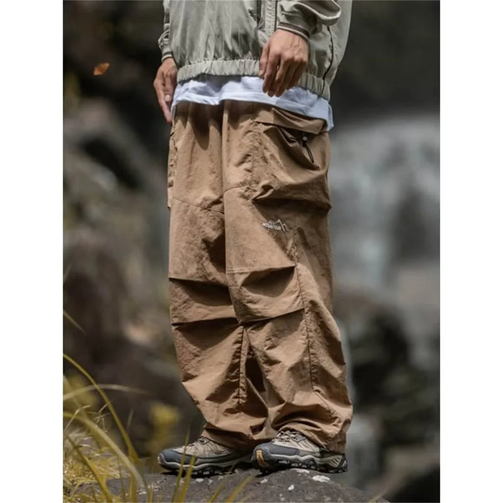 Pantalones Cargo Hombre Impermeables Hip Hop Harajuku – Montañismo Trabajo Casual Negro Primavera