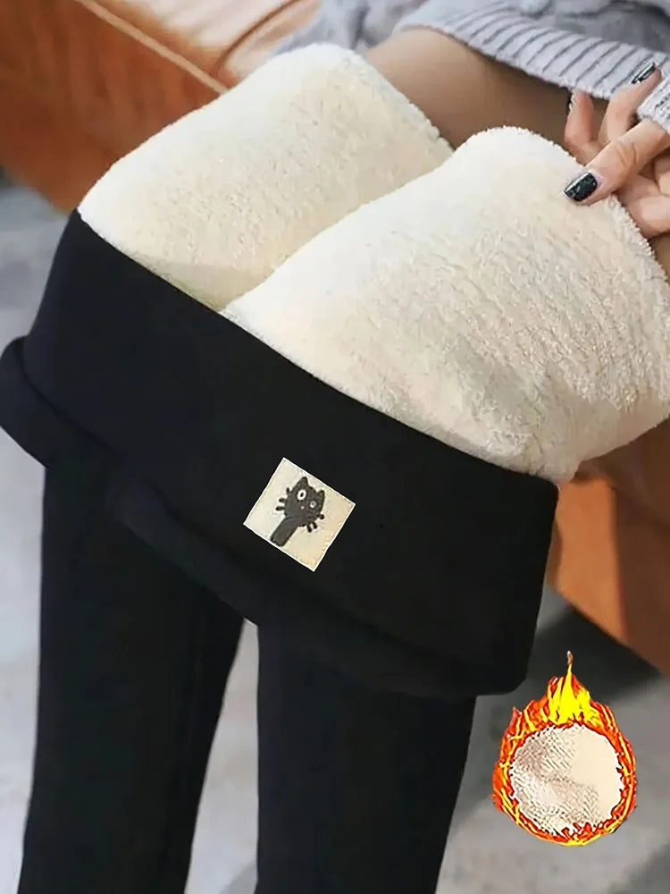 Women's Thermal Velvet High-Waisted Leggings – Enhancing Effect Autumn Winter, Size S-XXXL