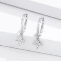 Clover Hoop Earrings with Zirconia in 925 Silver – Wedding & Party Jewelry
