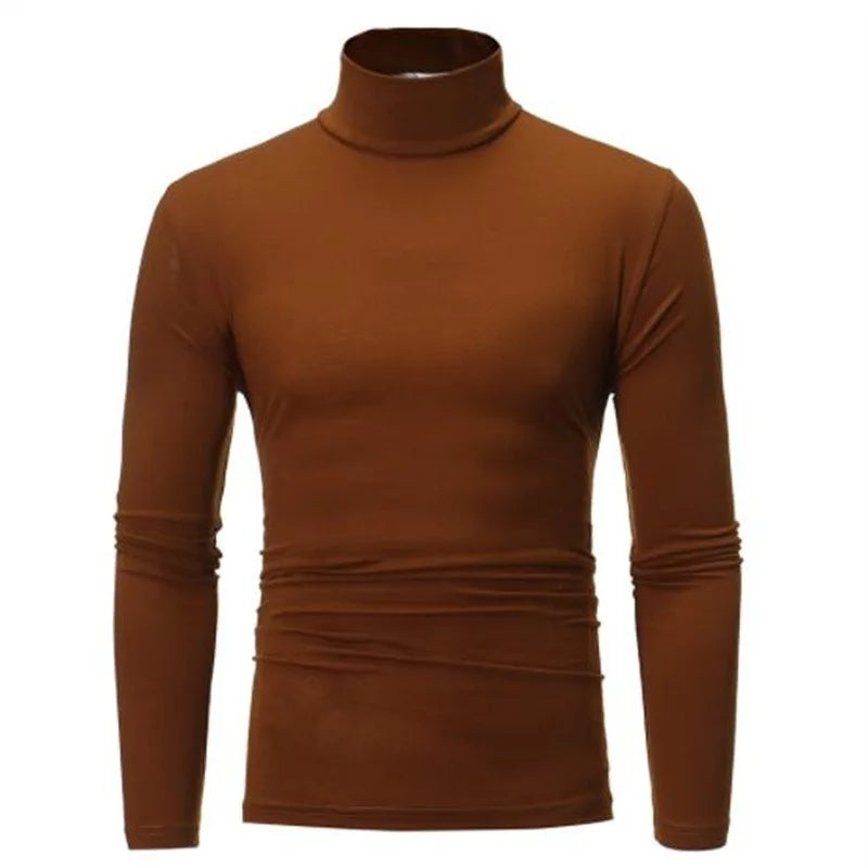 Men's Slim Fit Long Sleeve Turtleneck T-Shirt – Casual Thermal Autumn Winter