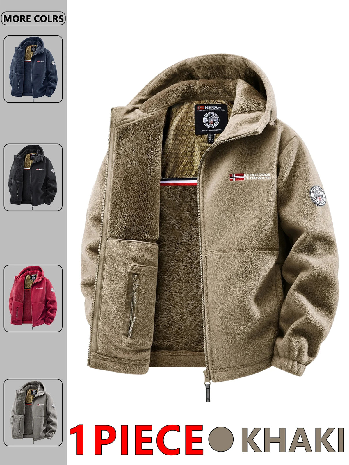 Chaqueta Hombre Capucha Acolchada – Casual Streetwear Otoño Invierno, Colores Sólidos