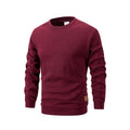 Jersey Hombre Cuello Redondo Pull Casual Deportivo – Forro Polar Sólido Primavera Otoño