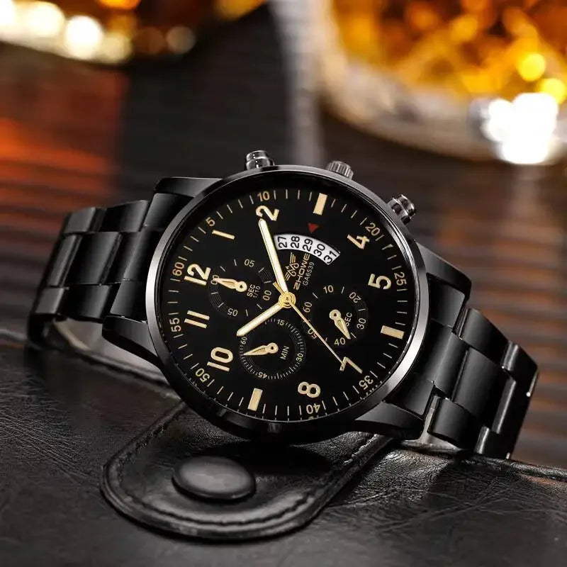 Reloj de Cuarzo con Calendario – Elegancia Masculina de Lujo