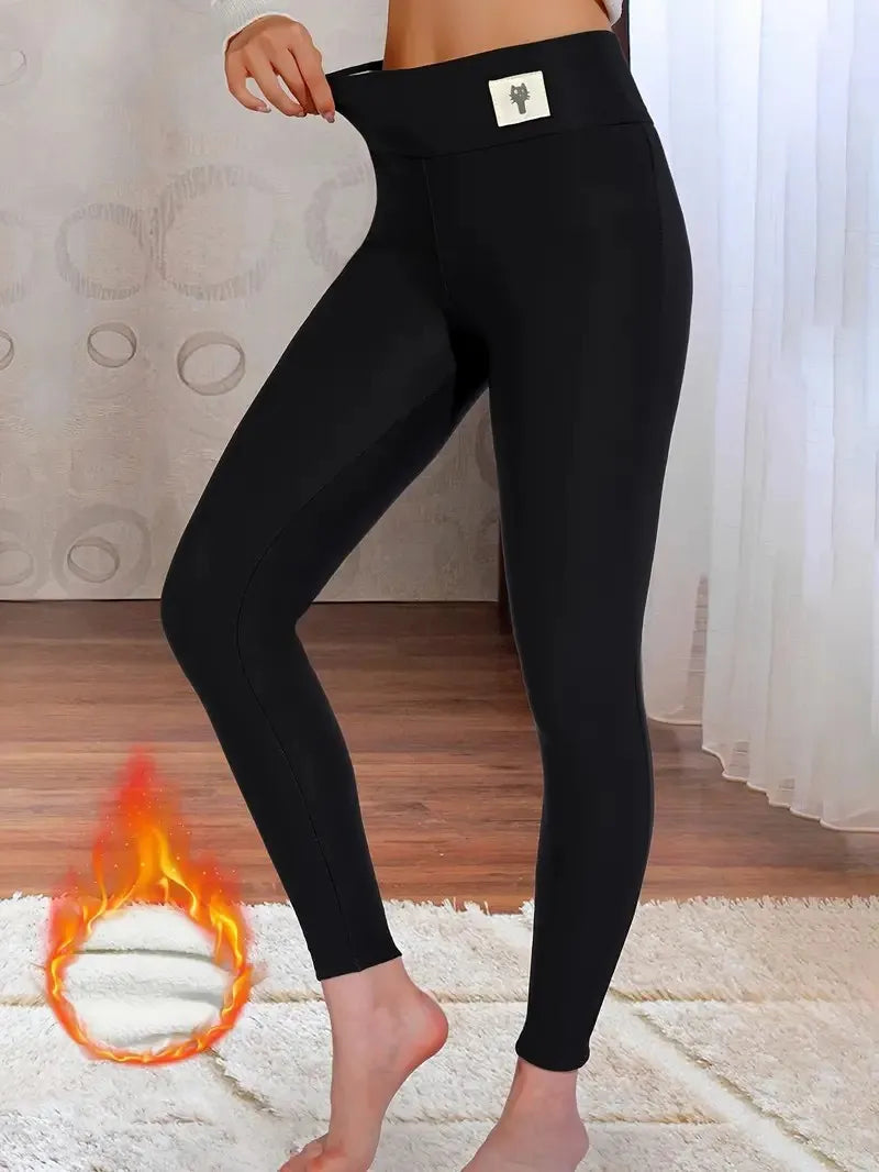 Women's Thermal Velvet High-Waisted Leggings – Enhancing Effect Autumn Winter, Size S-XXXL