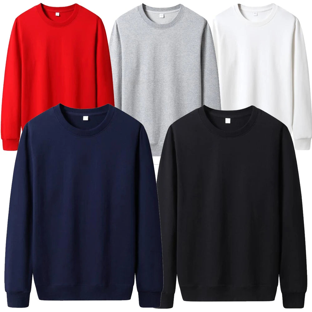 Men's Solid Color Fleece Hoodie – Casual Fall Winter Streetwear
