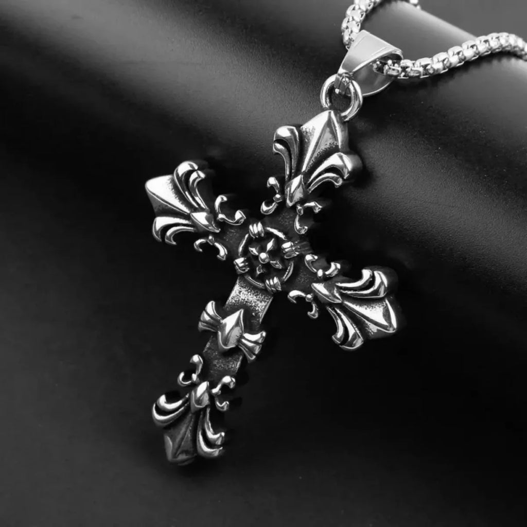 Collar Cruz Punk Unisex – Joya Streetwear Vintage Plata, Regalo Ideal