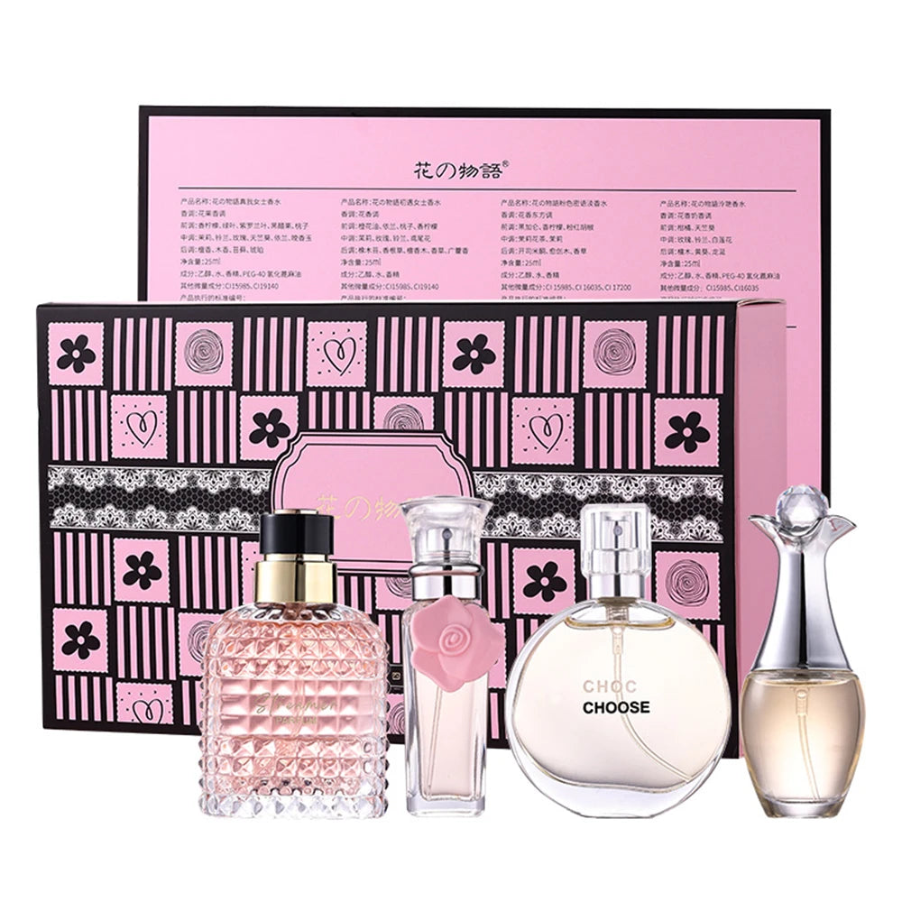 Women's 4-Perfume Gift Set 100ml Natural Fresh Floral – Luxury Box Original Women's Spray