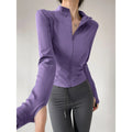 Women's Long Sleeve Sports Jacket with Zipper – Running & Fitness S-3XL