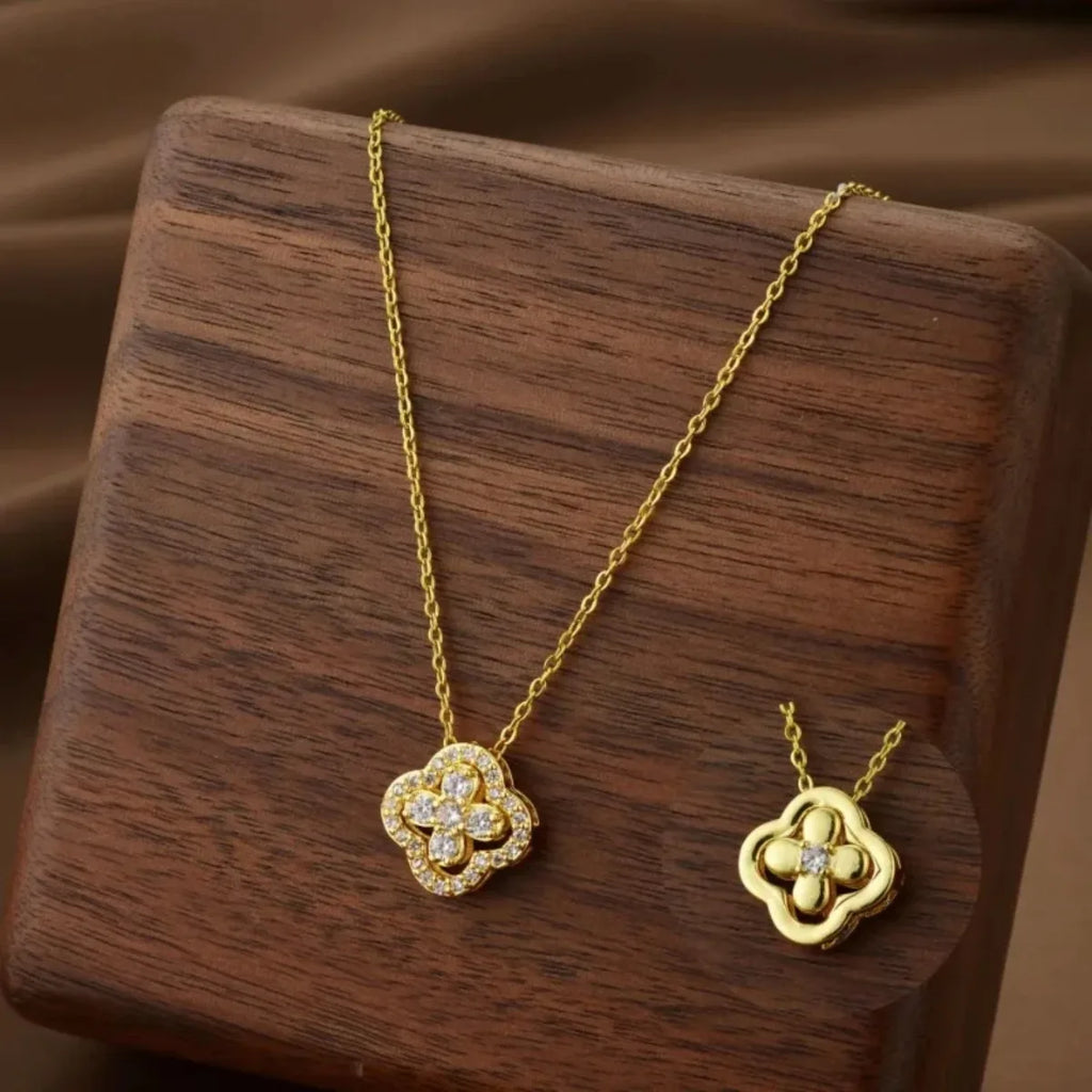 Flower Necklace with Four Pendants for Women – Clavicle Chain Birthday Gift