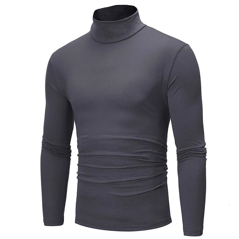 Men's Slim Fit Long Sleeve Turtleneck T-Shirt – Casual Thermal Autumn Winter
