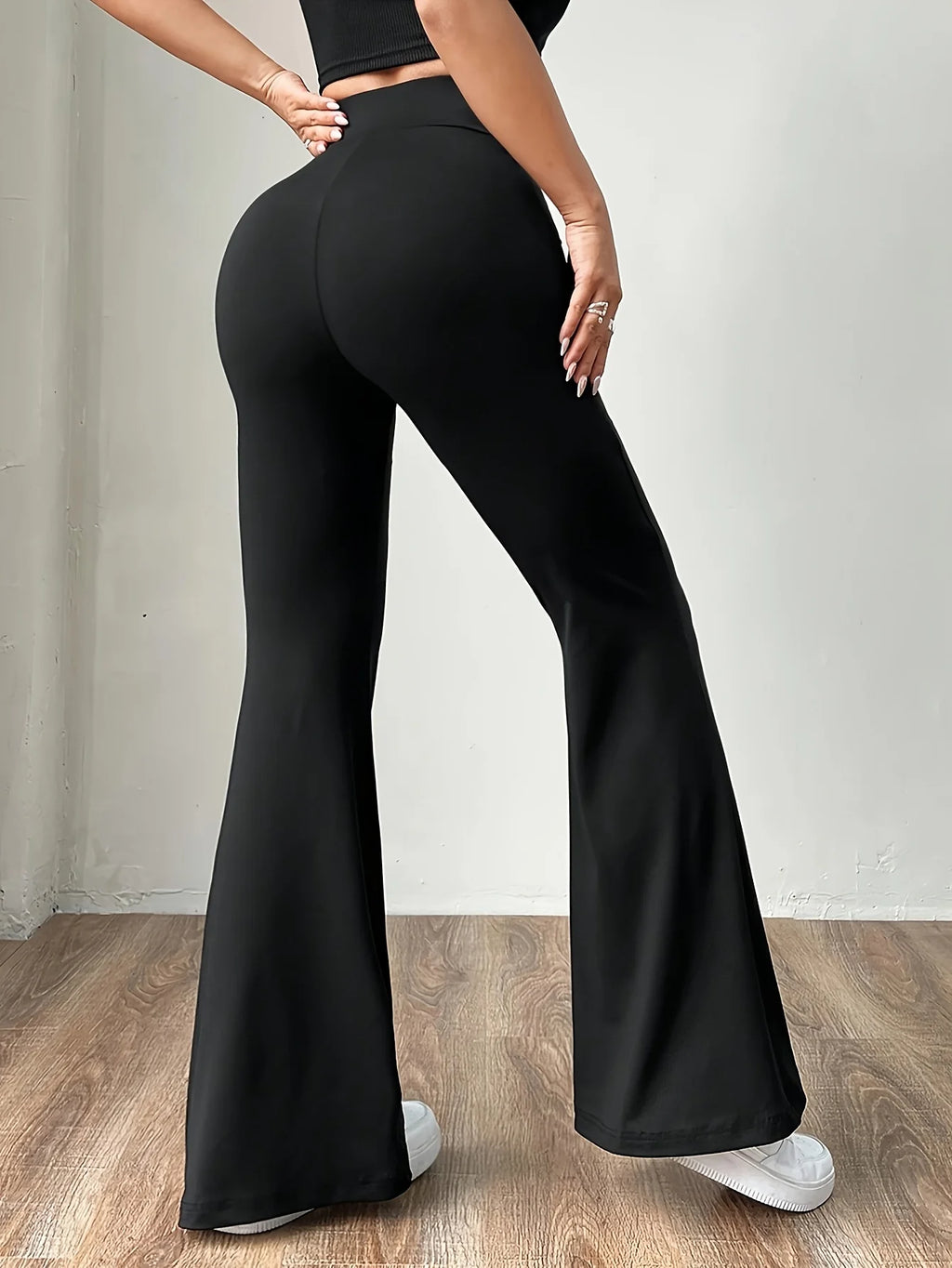 Women's High-Waisted Flare Pants – Tummy Control, Figure-Enhancing