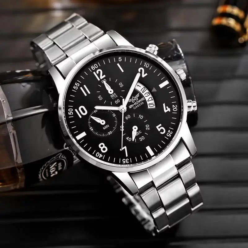 Reloj de Cuarzo con Calendario – Elegancia Masculina de Lujo