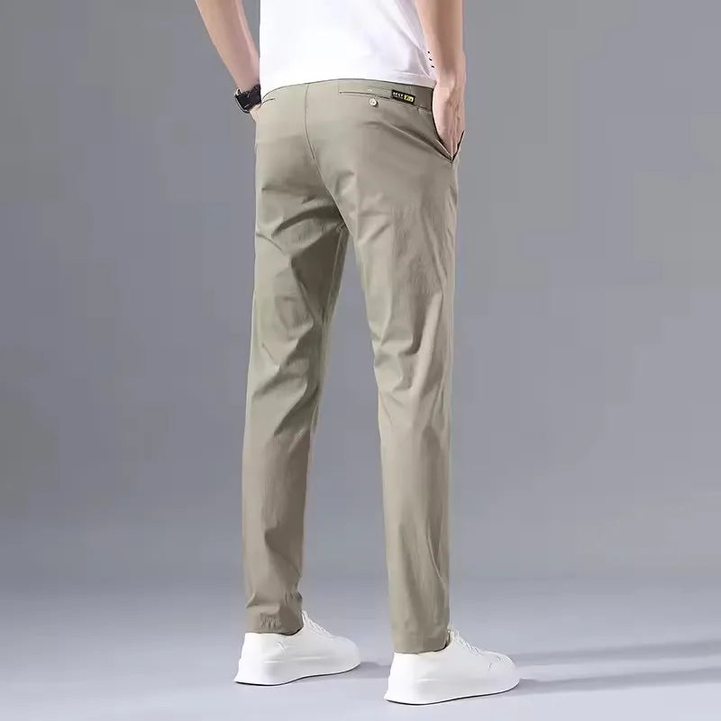 Pantalones Slim Fit Hombre Algodón Stretch Golf 2025 – Business Casual Coreano Primavera Otoño