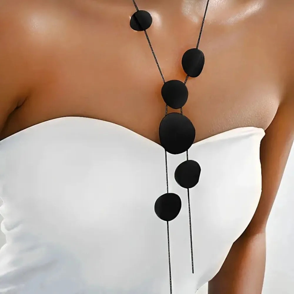 Collar Triángulo con Flecos Boho – Cadena Larga Dorada Clavicular Moda Chic