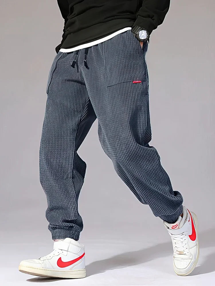 Pantalones Pana Baggy Hombre Tech Fleece Térmico – Jogger Harem Casual Deporte Otoño Invierno
