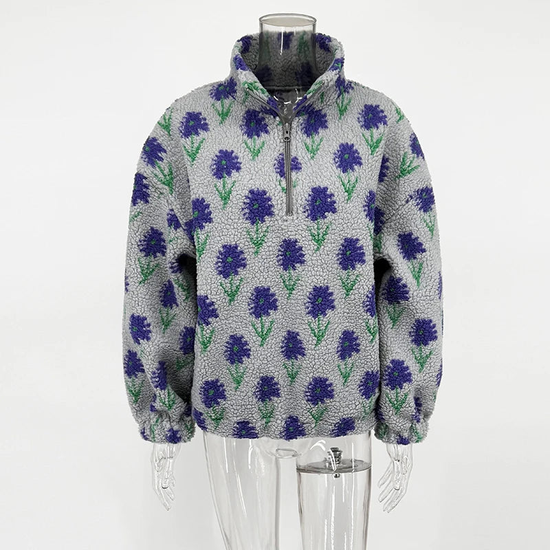 🧣 Sudadera Polar con Media Cremallera y Cuello Alto – Elegancia Invernal