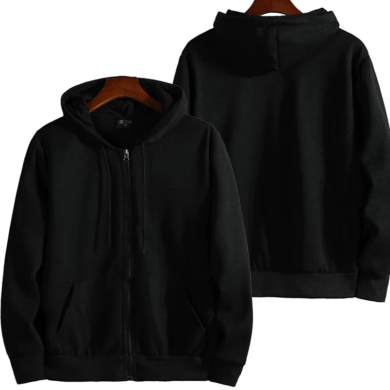 Men's Zip-Up Hoodie Loose Fit – Casual Sportswear Autumn Winter, Size S-XXXL