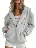 🤎 Hoodie Marrón Relaxed con Estampado Blanco – Comodidad Total
