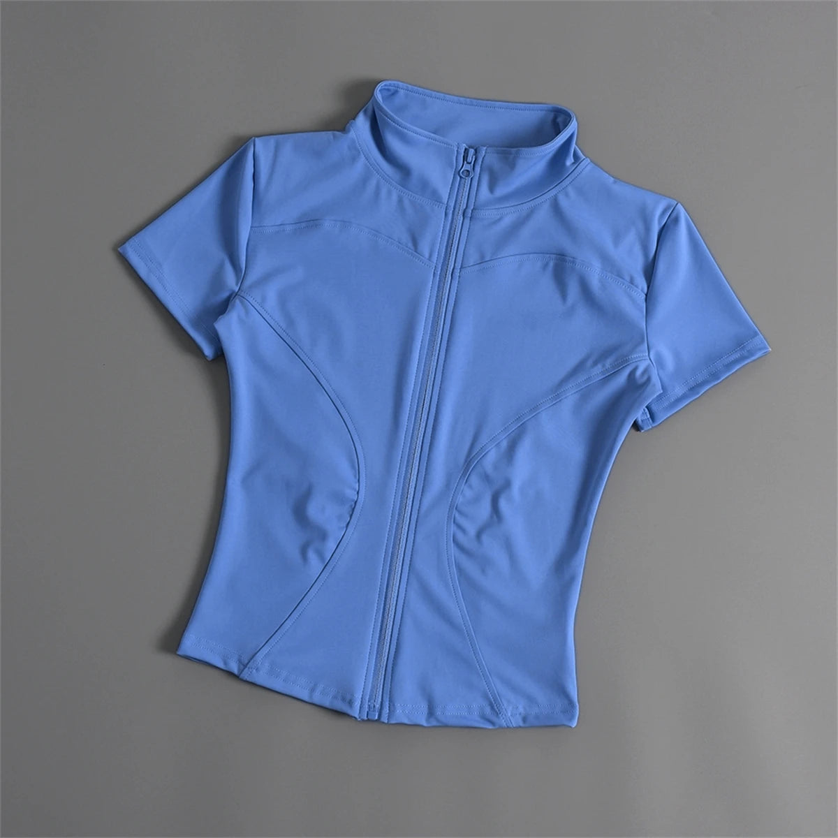 Chaqueta Deportiva Manga Corta Mujer con Cremallera – Running, Yoga & Ciclismo