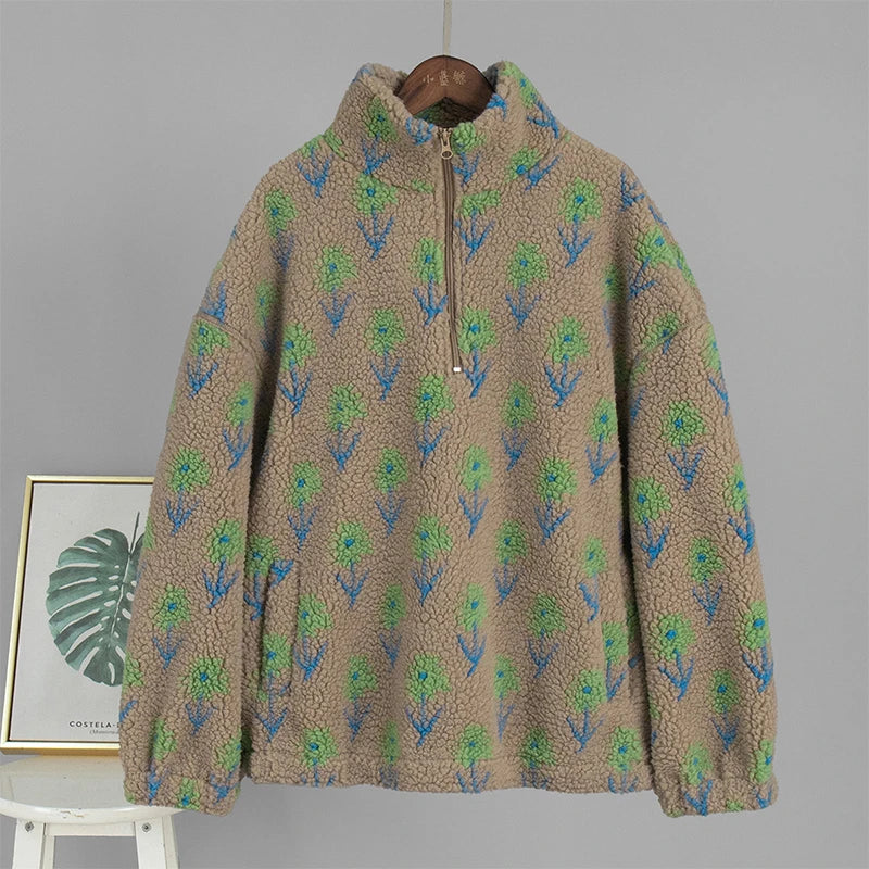🧣 Sudadera Polar con Media Cremallera y Cuello Alto – Elegancia Invernal